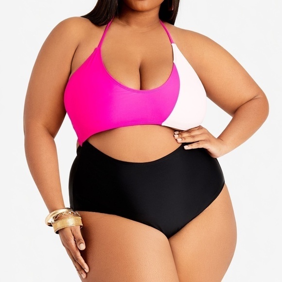 Cyn & Luca Cutout Halter 1PC Swim size 3X NWT - Picture 1 of 6